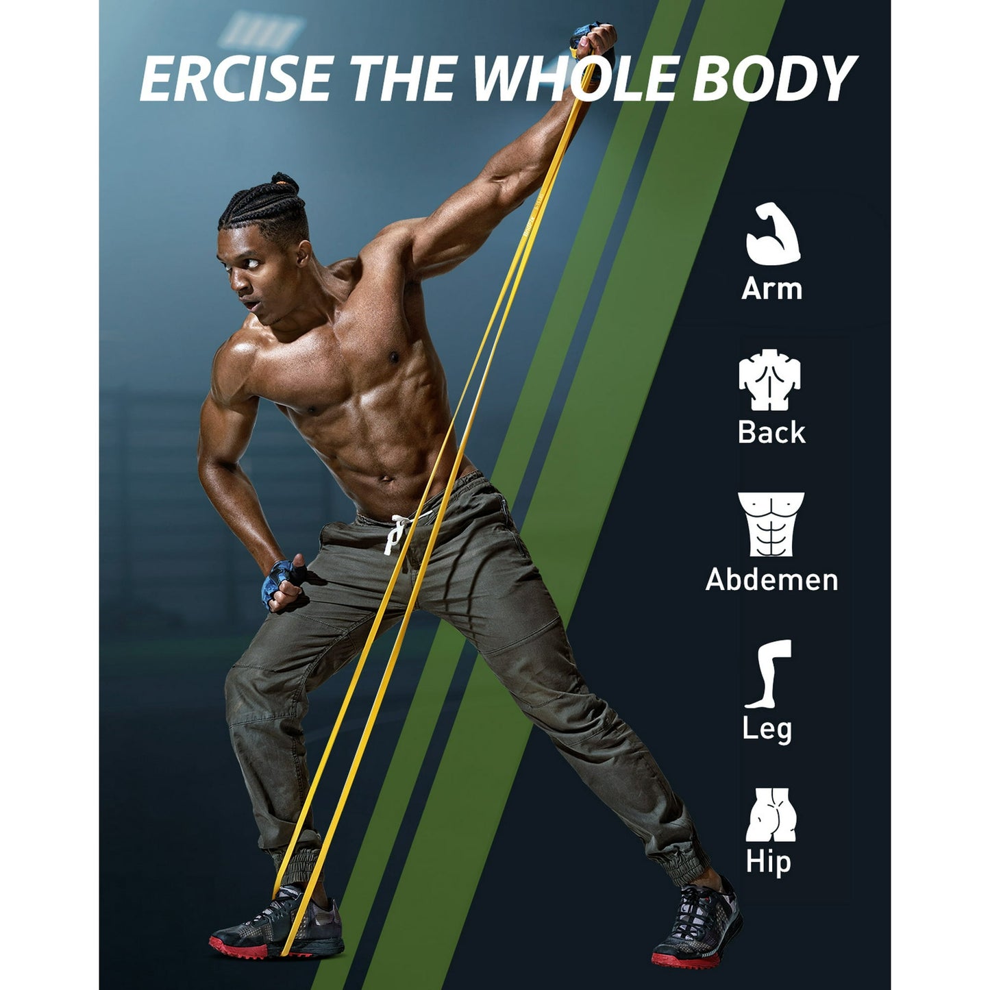 TCVOR Resistance Bands Set (5pcs), Exercise Bands with 5 Resistance Levels-up to 330 lbs, Include Cushioned Handles, Ankle Strap & Carry Bag, Exercise Workout Bands for Training Home Workouts