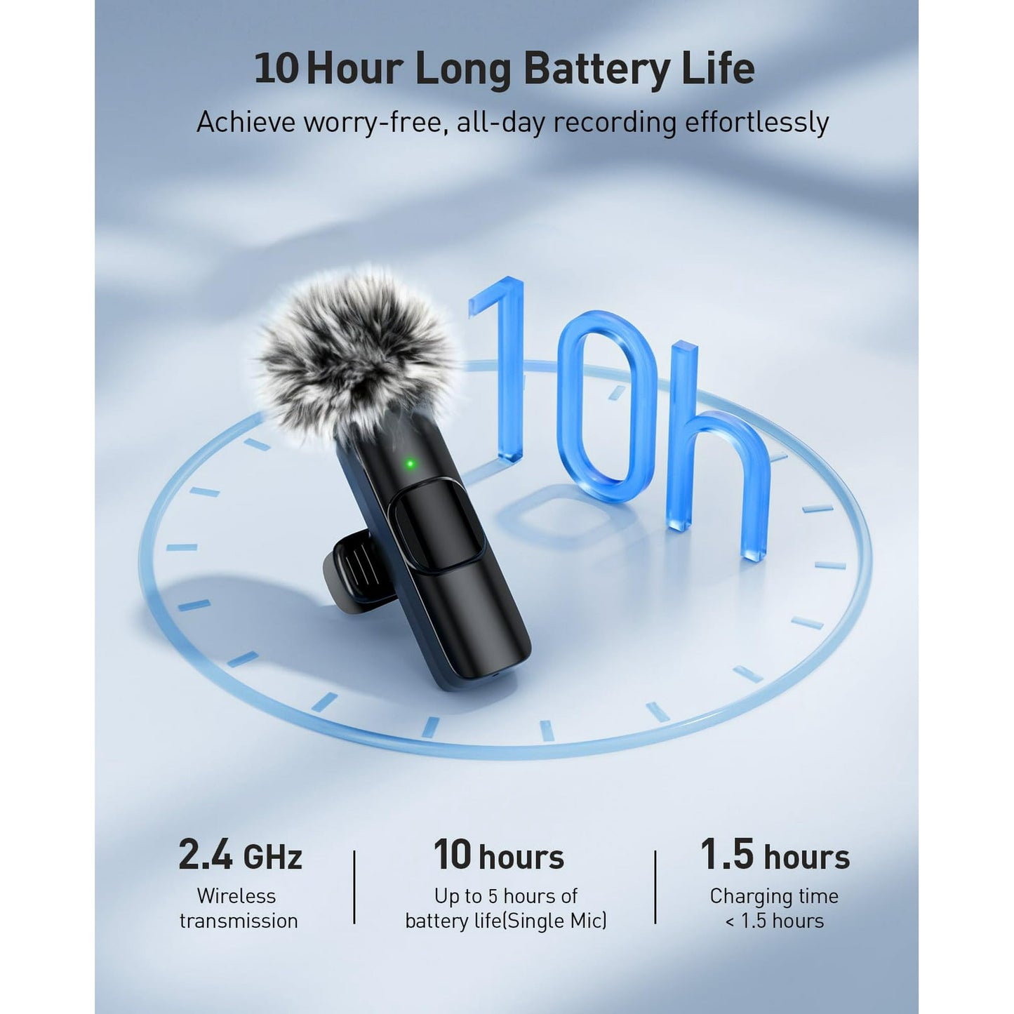 Plug & Play Mini Mic: 3 in 1 Wireless Lavalier Microphone for iPhone, Android & Camera, Professional Lapel Microphone with Noise Reduction | Real-Time Monitoring for Video Recording