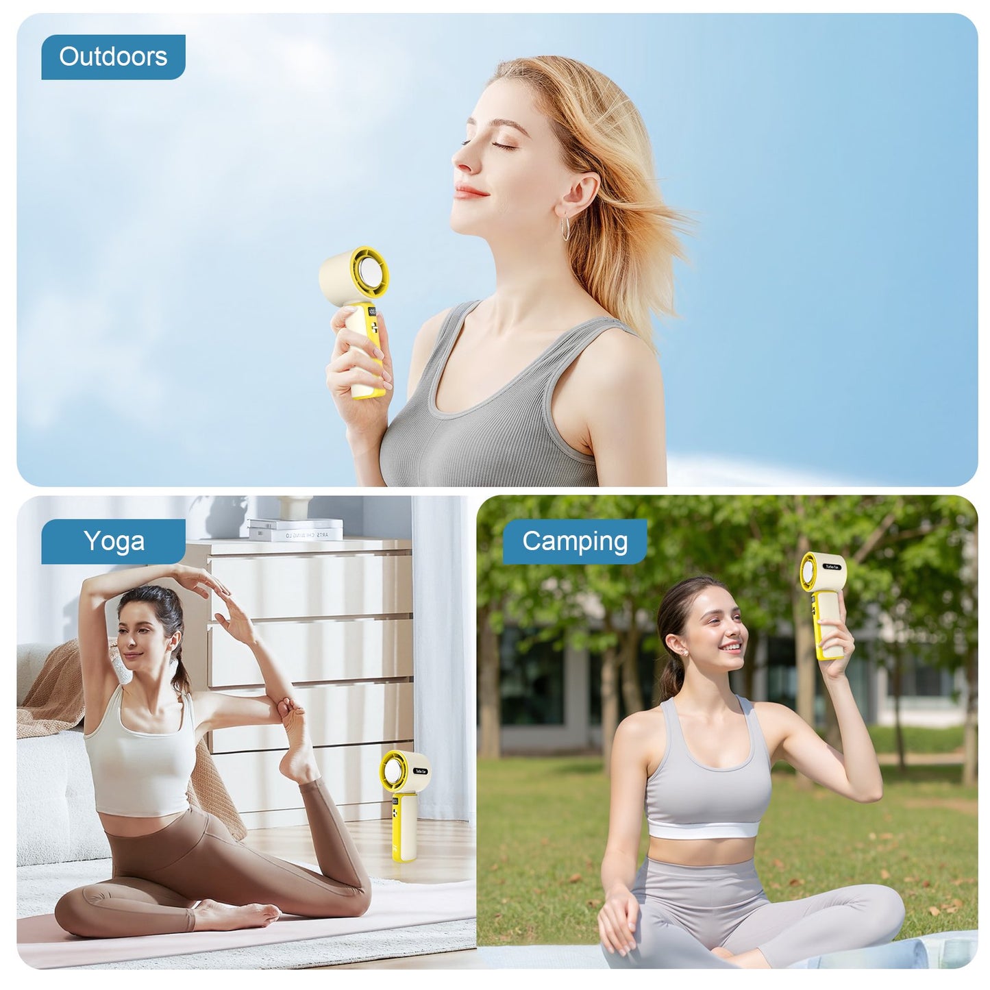 Portable Handheld Fan, 100 Speed Electric Personal Fan Rechargeable with LED Display and Ice Sense Chip to Ice High-Speed Mini Turbo Fan for Outdoor Home