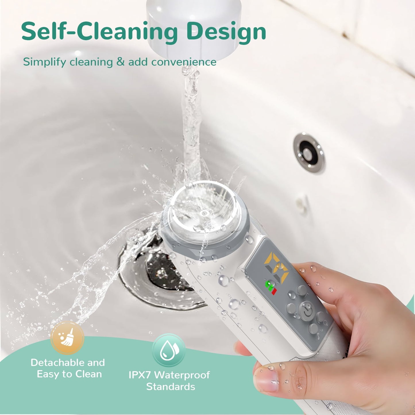 Skdwakiz Nasal Aspirator for Baby, Electric Baby Nose Sucker, Automatic Toddlers Nose Cleaner with 5 Suctions Power, 3 Silicone Tips, 3 Music Modes & Light Soothing Function