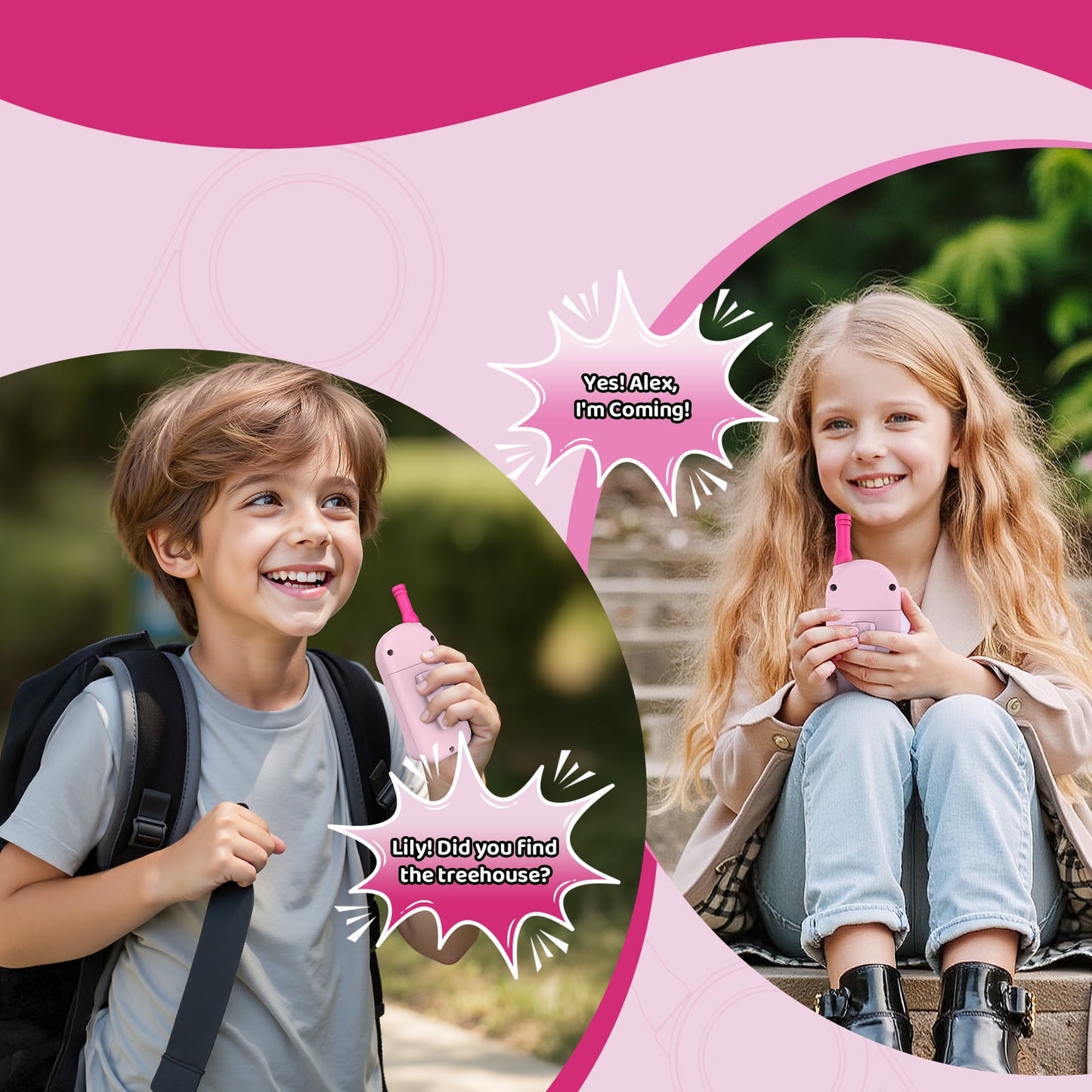 Arenviy 2-Pack Multifunctional Toy Phone for Kids Ages 3–10, Toy Cell Phone with Flashlight & Lanyard, Christmas and Birthday Gifts for Boys & Girls, Pink