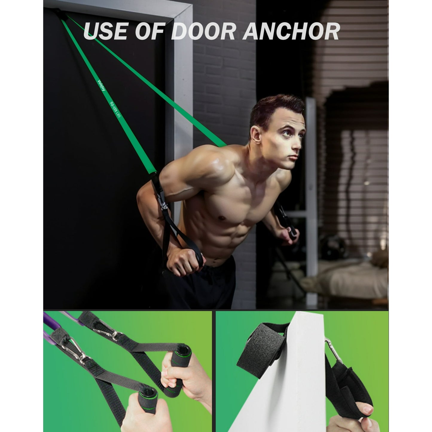 TCVOR Resistance Bands Set (5pcs), Exercise Bands with 5 Resistance Levels-up to 330 lbs, Include Cushioned Handles, Ankle Strap & Carry Bag, Exercise Workout Bands for Training Home Workouts