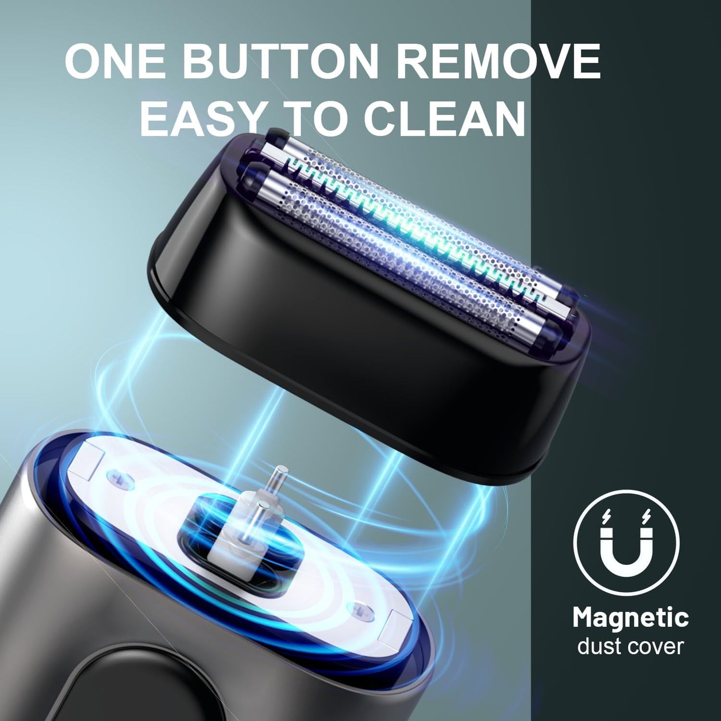 Nogroa Electric Foil Shaver for Men, Cordless Mini Electric Razors with 3 Floating Blades&LED Display, IPX7 Waterproof Wet/Dry Face Shaver, Protable Compact Beard Trimmers for Travel, Type-C Charging