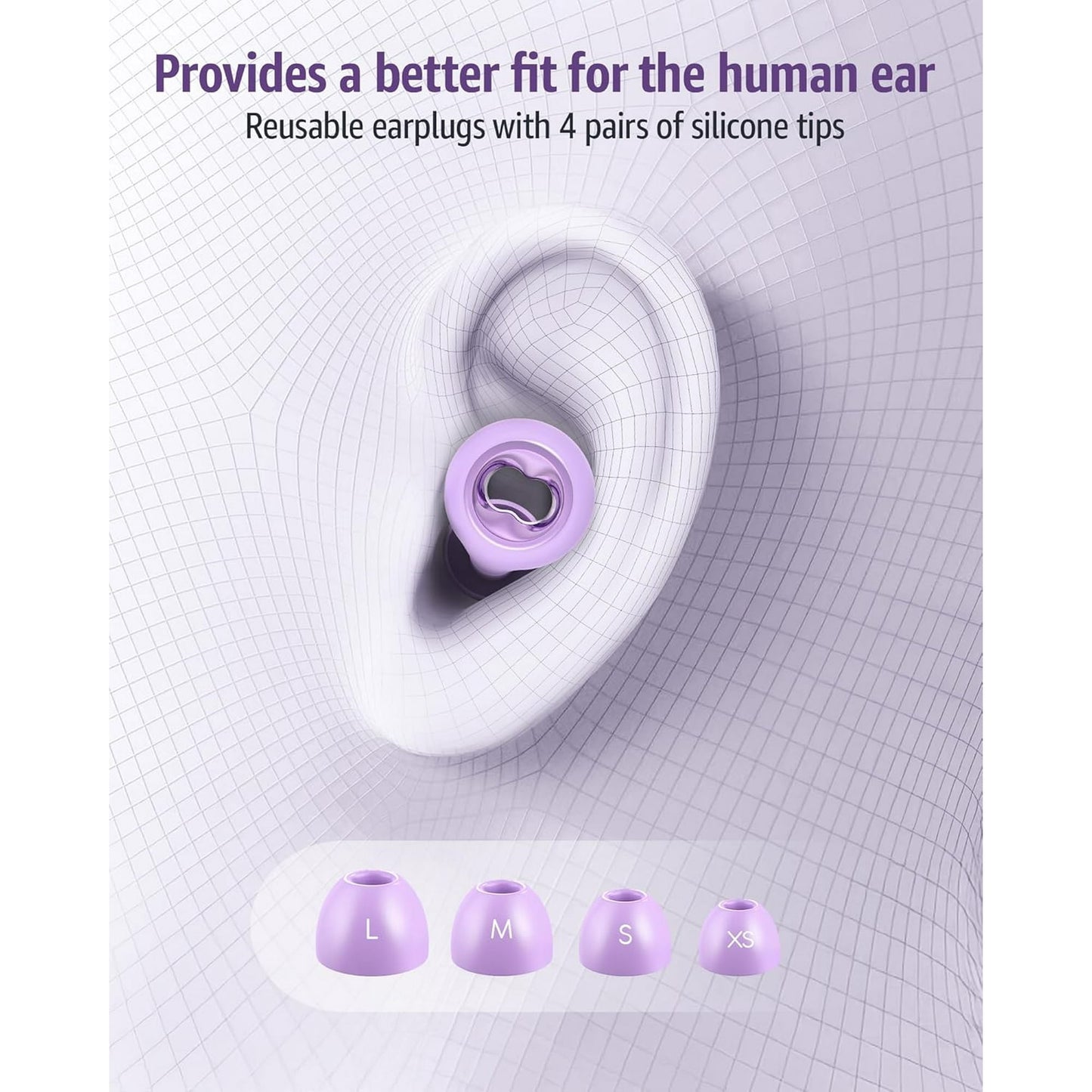 Skdwakiz Ear Plugs for Sleeping Noise Cancelling, 45dB Noise Reduction Earplugs with 8 Eartips, Soft Reusable Earbuds, Silicone Hearing Protection Earplugs for Sleep, Deep Focus, Travel & Swimming