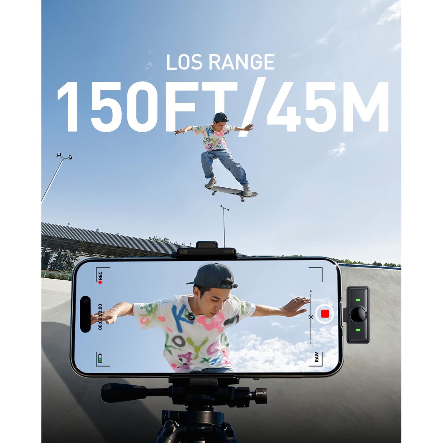 Skdwakiz Wireless Lavalier Microphone for iPhone and Android, Mini Microphones with Charging Case - 80 Hour Battery Life, Magnetic Clip Lapel Mic for Video Recording