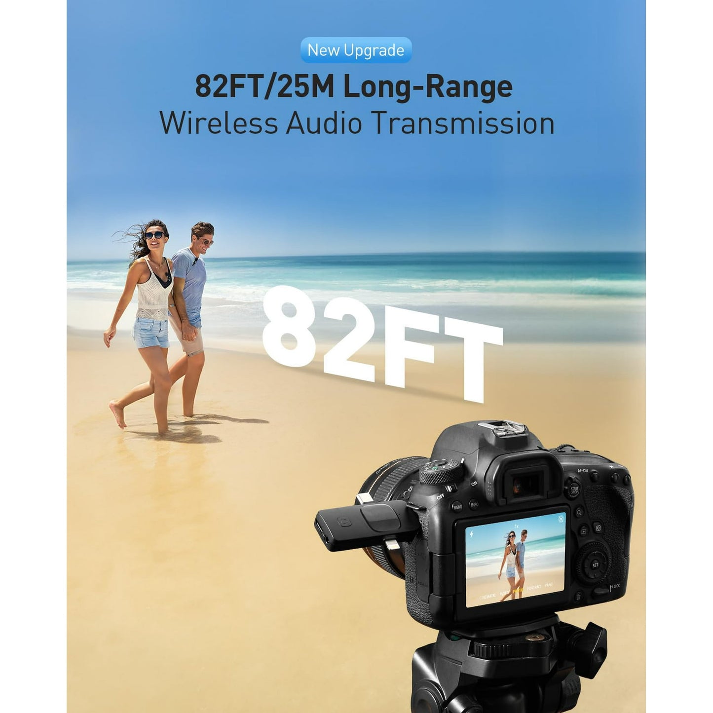 Plug & Play Mini Mic: 3 in 1 Wireless Lavalier Microphone for iPhone, Android & Camera, Professional Lapel Microphone with Noise Reduction | Real-Time Monitoring for Video Recording