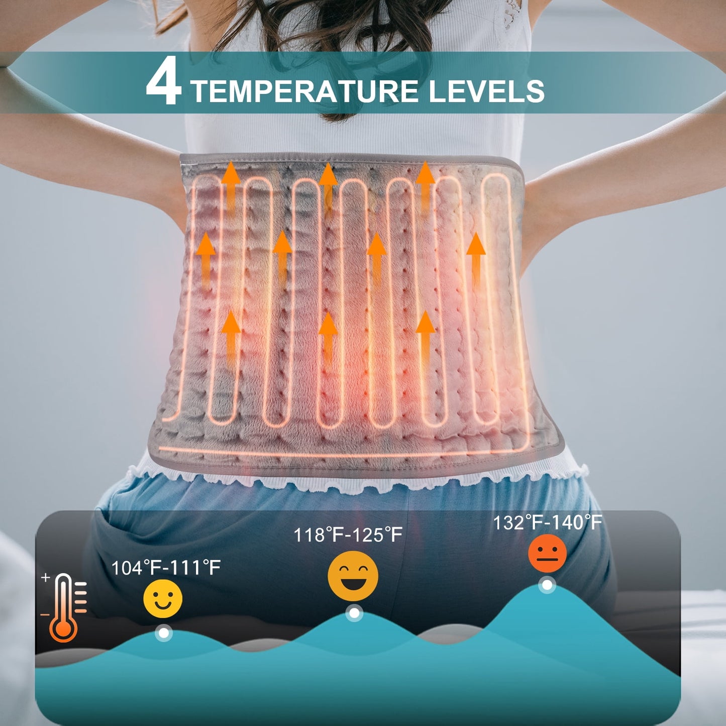 TCVOR Deluxe Flannel Heating Pad for Deep Heat and Comfort, 12" x 24" Electric Heating Pad with 6 Heat Settings, 4 Timer Auto Safety Shut Off, Machine Washable, Dry and Moist Heat Option