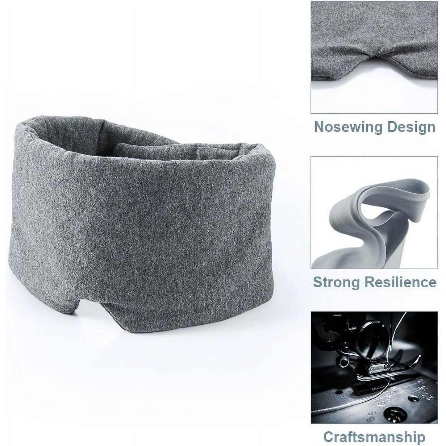 Sleep Mask for Side Sleeper Men Women, Eye Mask for Sleeping Light Blocking, Soft Breathable Night Blindfold, Adjustable Eye Shade Cover, Sleeping Mask for Flight Nap, Travel