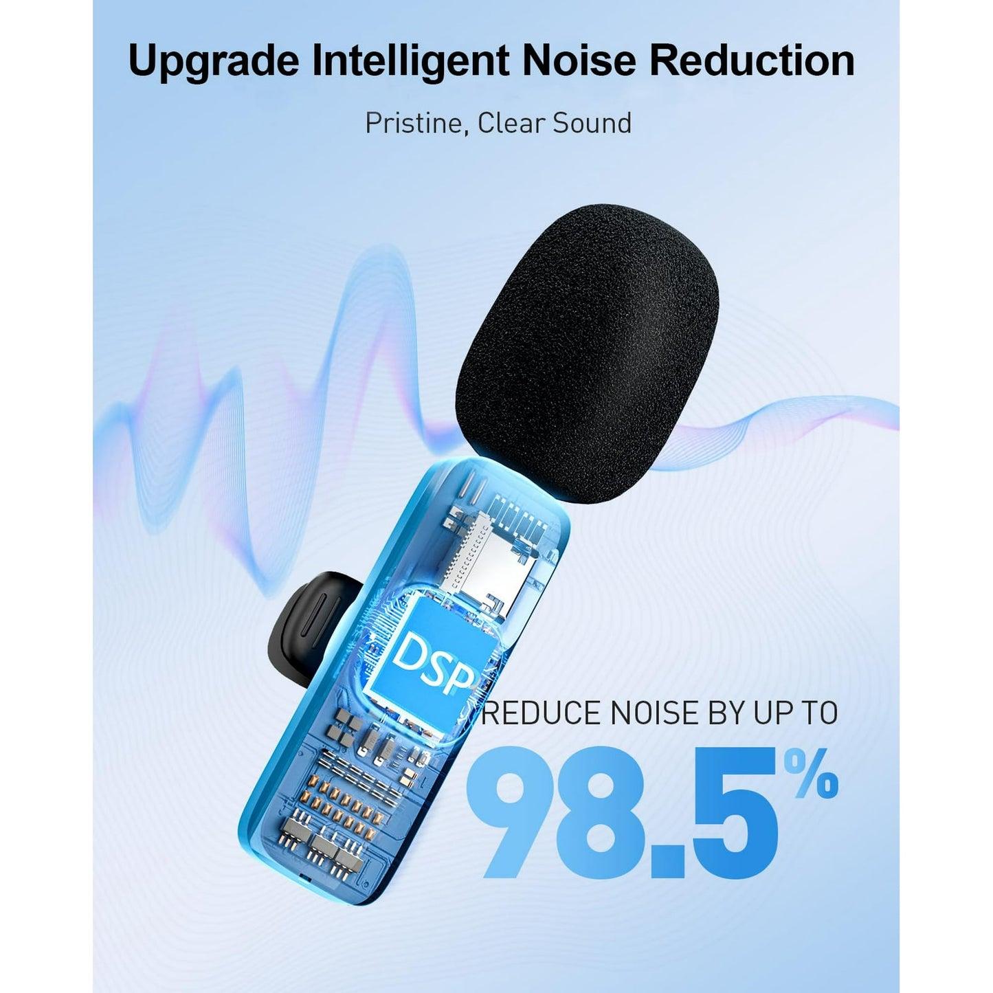 Plug & Play Mini Mic: 3 in 1 Wireless Lavalier Microphone for iPhone, Android & Camera, Professional Lapel Microphone with Noise Reduction | Real-Time Monitoring for Video Recording