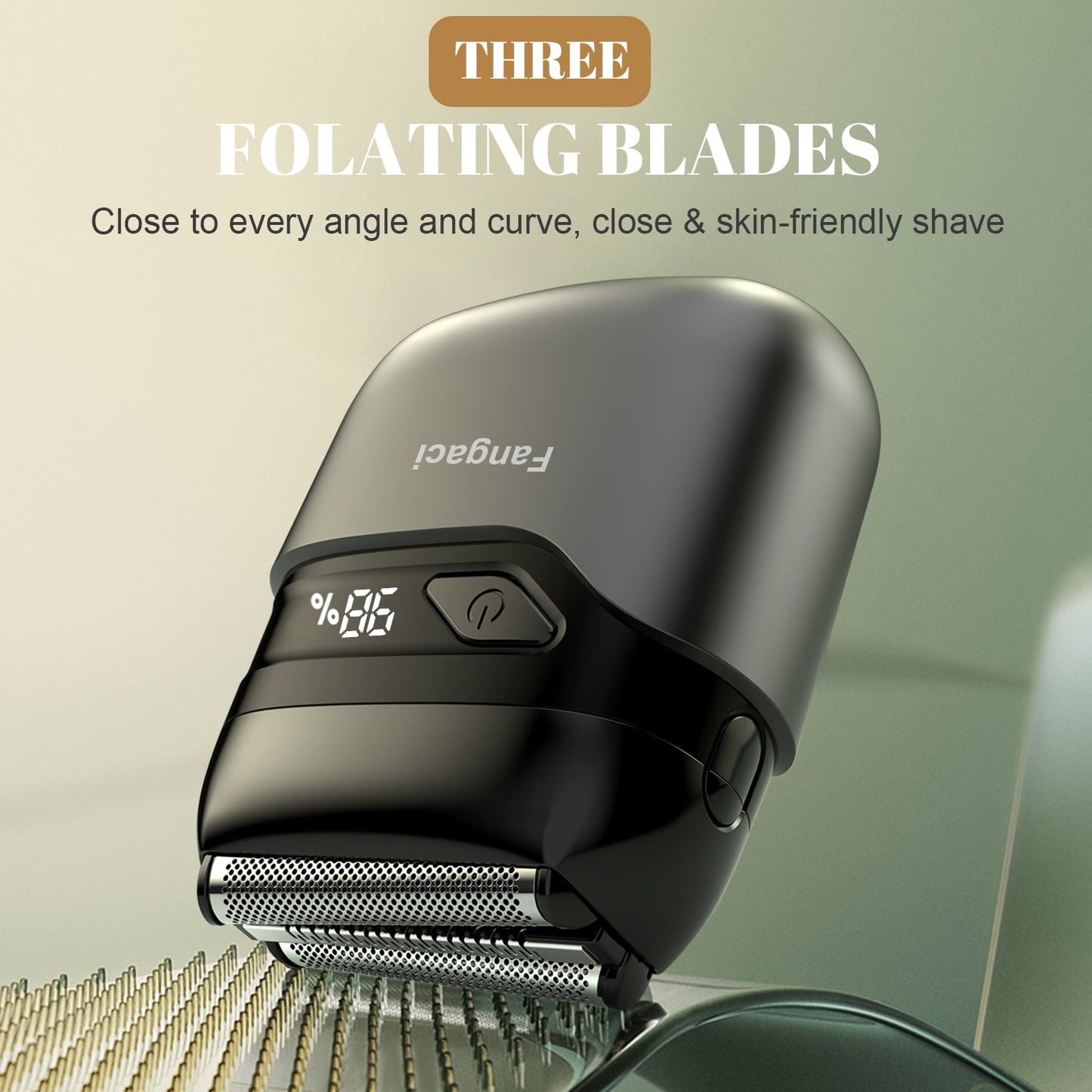 Nogroa Electric Foil Shaver for Men, Mini Electric Razor for Beard/Face with 3 Floating Blade USB Rechargeable IPX7 Waterproof Protable Cordless Beard Trimmer for Travel & Home