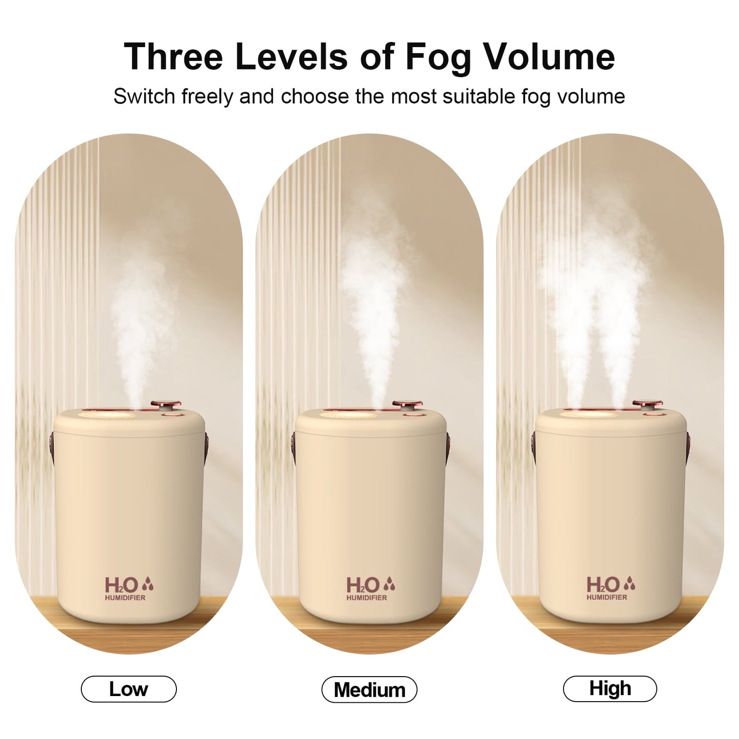 Skdwakiz 2L Humidifier for Room, 3 Gear 2 Spray Portable Cool Mist Humidifiers with Night Light, 28 dB Quiet Top-Fill Ultrasonic Diffuser for Large Room