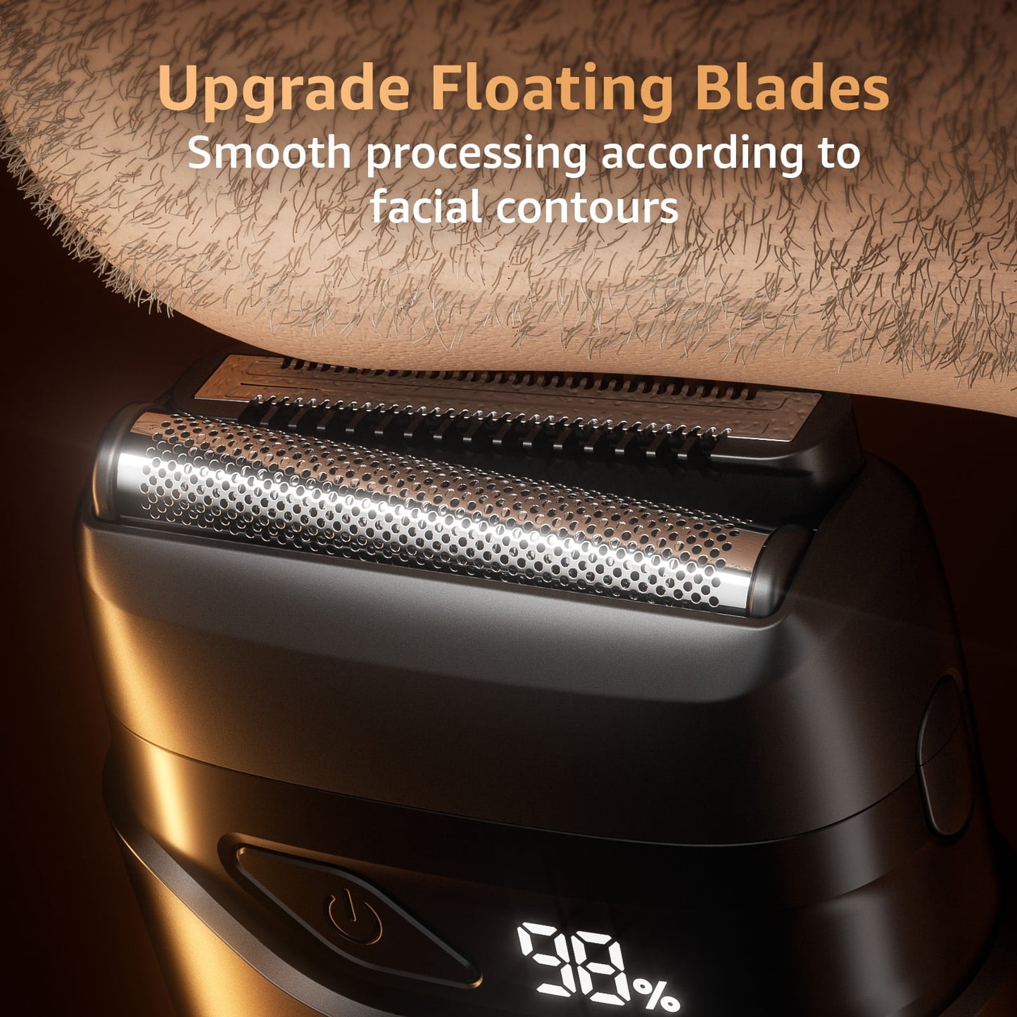Nogroa Electric Foil Shaver for Men, Double Floating Blade Mini Electric Razor IPX7 Waterproof LED Display