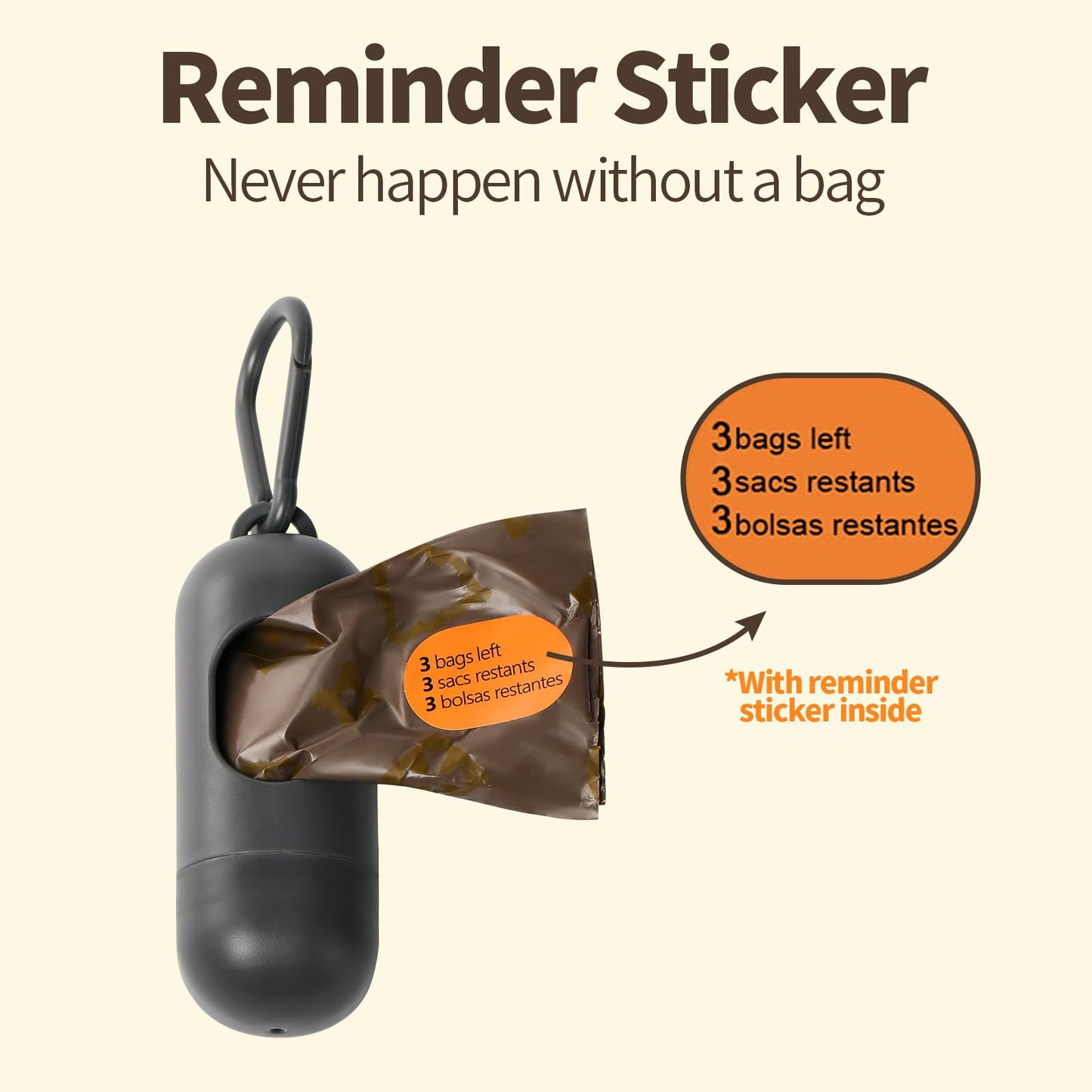 Skdwakiz Dog Poop Bags with Dispenser & Hanging Hoder - 18 Rolls 270 Counts, Extra Thick Leak-Proof Waste Bags with Coffee Scent for Dog and Cat, Brown