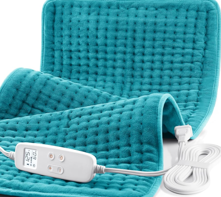 TCVOR Extra Large Heating Pad for Deep Heat and Comfort, 17" x 33" Super Soft Flannel Electric Heating Pad with 6 Heat Settings, 6 Timer Auto Shut off
